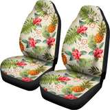 White Aloha Pineapple Pattern Print Universal Fit Car Seat Covers 102422