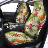 White Aloha Pineapple Pattern Print Universal Fit Car Seat Covers 102422