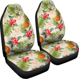 White Aloha Pineapple Pattern Print Universal Fit Car Seat Covers 102422