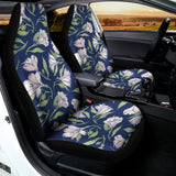 White Alstroemeria Pattern Print Universal Fit Car Seat Covers 102422