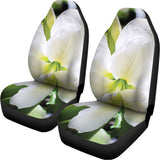 White Amaryllis Print Universal Fit Car Seat Covers 102422