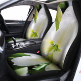 White Amaryllis Print Universal Fit Car Seat Covers 102422