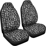 White And Black Adinkra Symbols Print Universal Fit Car Seat Covers 102422