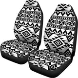 White And Black Aztec Pattern Print Universal Fit Car Seat Covers 102422