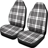 White And Black Border Tartan Print Universal Fit Car Seat Covers 102422