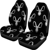 White And Black Capricorn Sign Print Universal Fit Car Seat Covers 102422