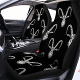 White And Black Capricorn Sign Print Universal Fit Car Seat Covers 102422