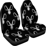 White And Black Capricorn Sign Print Universal Fit Car Seat Covers 102422