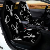 White And Black Capricorn Sign Print Universal Fit Car Seat Covers 102422