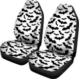 White And Black Halloween Bat Print Universal Fit Car Seat Covers 102422