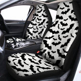 White And Black Halloween Bat Print Universal Fit Car Seat Covers 102422