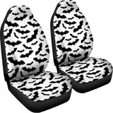 White And Black Halloween Bat Print Universal Fit Car Seat Covers 102422