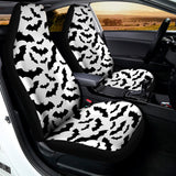 White And Black Halloween Bat Print Universal Fit Car Seat Covers 102422