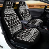 White And Black Knitted Pattern Print Universal Fit Car Seat Covers 102422