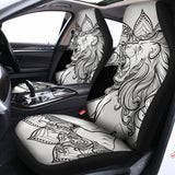 White And Black Leo Sign Print Universal Fit Car Seat Covers 102422