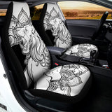 White And Black Leo Sign Print Universal Fit Car Seat Covers 102422