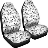 White And Black Mantis Pattern Print Universal Fit Car Seat Covers 102422