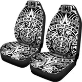 White And Black Maya Calendar Print Universal Fit Car Seat Covers 102422