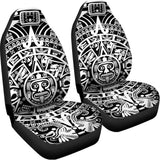 White And Black Maya Calendar Print Universal Fit Car Seat Covers 102422