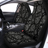 White And Black Paisley Pattern Print Universal Fit Car Seat Covers 102422