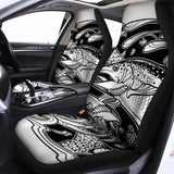 White And Black Pisces Sign Print Universal Fit Car Seat Covers 102422