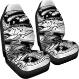 White And Black Pisces Sign Print Universal Fit Car Seat Covers 102422
