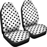 White And Black Polka Dot Pattern Print Universal Fit Car Seat Covers 102422