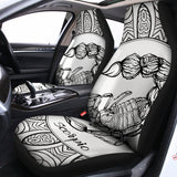White And Black Scorpio Sign Print Universal Fit Car Seat Covers 102422