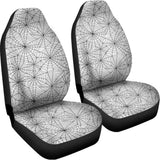White And Black Spider Web Pattern Print Universal Fit Car Seat Covers 102422