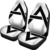 White And Black Star of David Print Universal Fit Car Seat Covers 102422