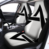 White And Black Star of David Print Universal Fit Car Seat Covers 102422