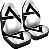 White And Black Star of David Print Universal Fit Car Seat Covers 102422