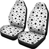 White And Black Star Pattern Print Universal Fit Car Seat Covers 102422