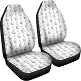 White And Black Stethoscope Print Universal Fit Car Seat Covers 102422