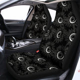 White And Black Sunflower Pattern Print Universal Fit Car Seat Covers 102422
