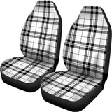 White And Black Tartan Pattern Print Universal Fit Car Seat Covers 102422