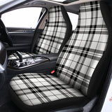 White And Black Tartan Pattern Print Universal Fit Car Seat Covers 102422