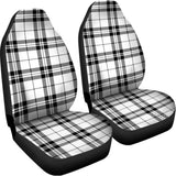 White And Black Tartan Pattern Print Universal Fit Car Seat Covers 102422