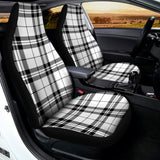 White And Black Tartan Pattern Print Universal Fit Car Seat Covers 102422