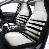 White And Black USA Flag Print Universal Fit Car Seat Covers 102422