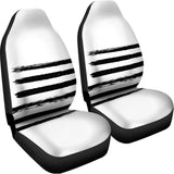 White And Black USA Flag Print Universal Fit Car Seat Covers 102422