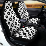 White And Black Vinyl Pattern Print Universal Fit Car Seat Covers 102422