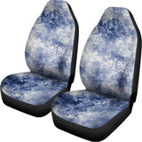 White And Blue Acid Wash Tie Dye Print Universal Fit Car Seat Covers 102422