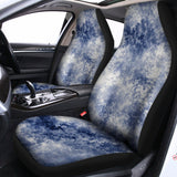 White And Blue Acid Wash Tie Dye Print Universal Fit Car Seat Covers 102422