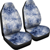 White And Blue Acid Wash Tie Dye Print Universal Fit Car Seat Covers 102422