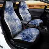 White And Blue Acid Wash Tie Dye Print Universal Fit Car Seat Covers 102422
