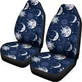 White And Blue Celestial Pattern Print Universal Fit Car Seat Covers 102422