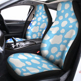 White And Blue Cow Print Universal Fit Car Seat Covers 102422
