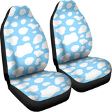 White And Blue Cow Print Universal Fit Car Seat Covers 102422