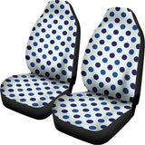 White And Blue Polka Dot Pattern Print Universal Fit Car Seat Covers 102422